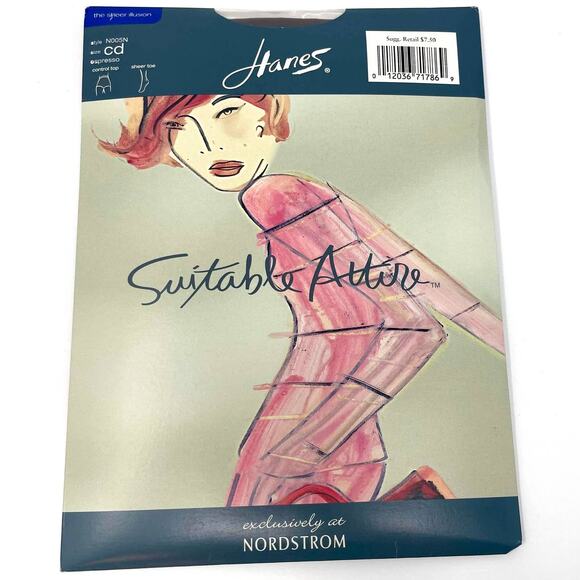 00s HANES SUITABLE ATTIRE Vintage Brown Sheer Toe Pantyhose - Picture 8 of 8